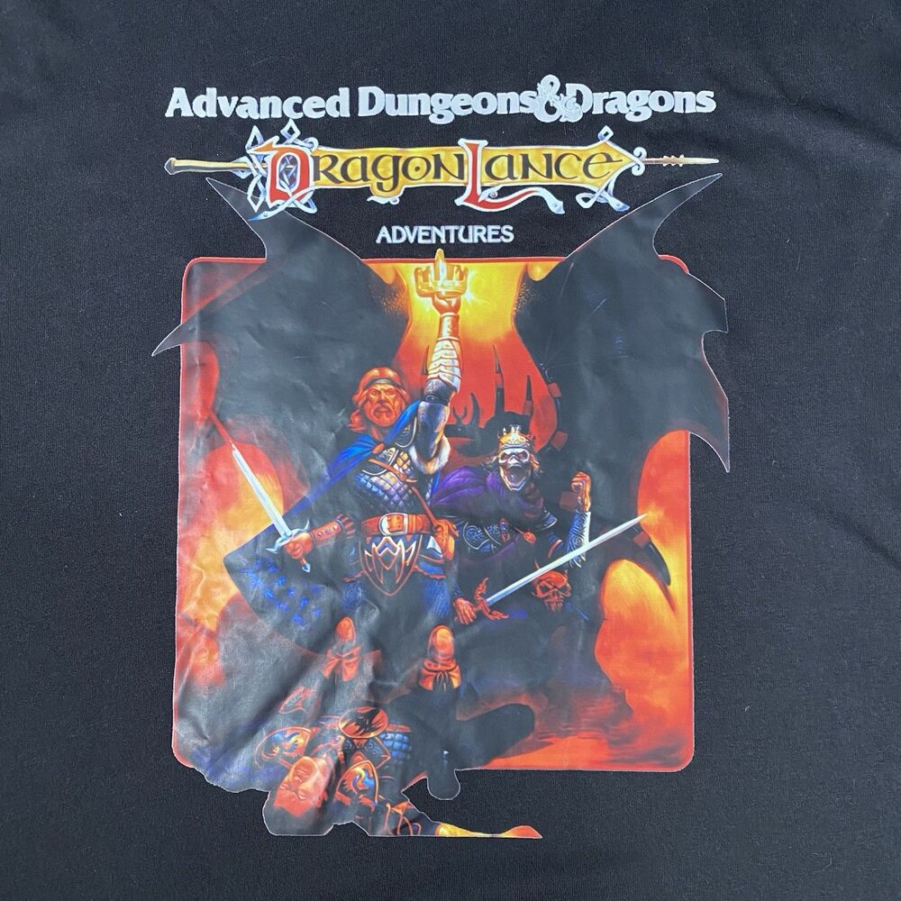 Advanced Dungeons & Dragons T-Shirt Men's Dragon Lance Adventures Screen Print